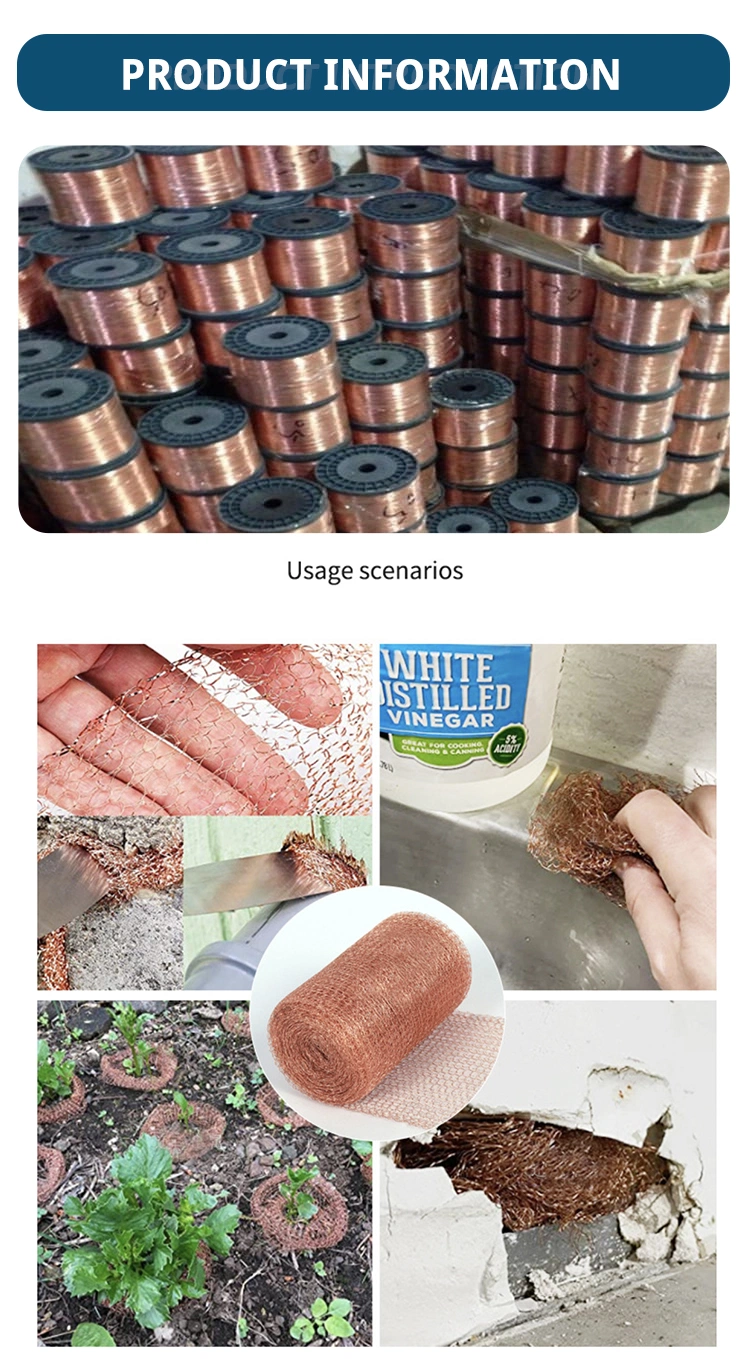 Copper Titanium Stainless Steel Knitted Wire Mesh Gas-Liquid Filter Mesh